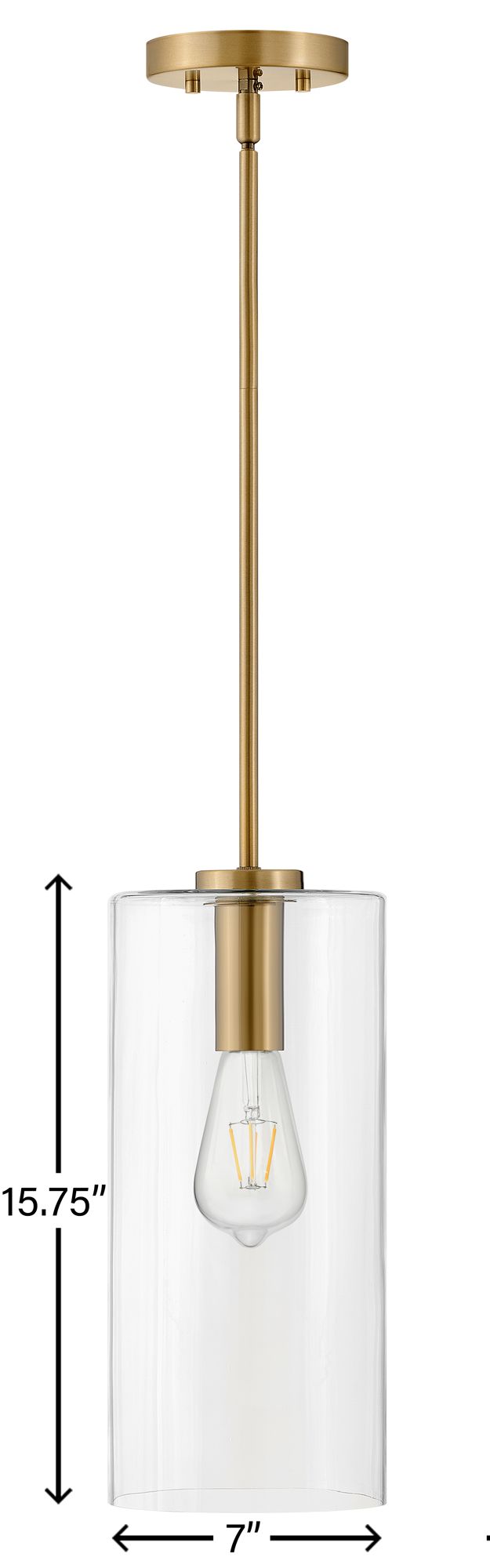 Image 6 Lark Lane 7"W Lacquered Brass Cylindrical Mini Pendant Light more views