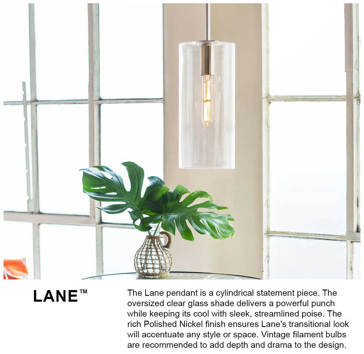 Lark Lane Extra Small Single Light Pendant 7" Lacquered Brass