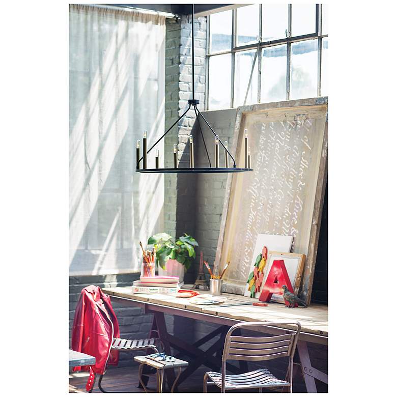 Image 3 Lark-Lazlo Chandelier-Medium Single Tier-Black-Lacquered Brass more views