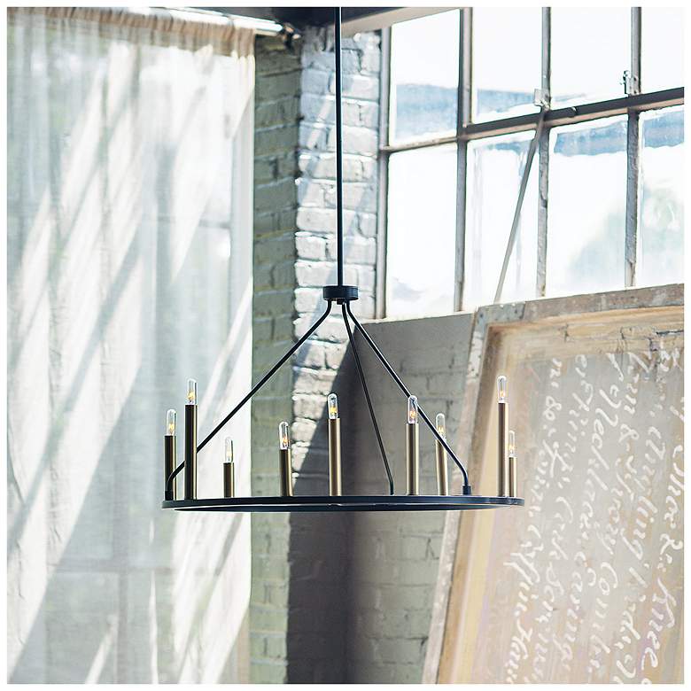 Image 4 Lark-Lazlo Chandelier-Medium Single Tier-Black-Lacquered Brass more views