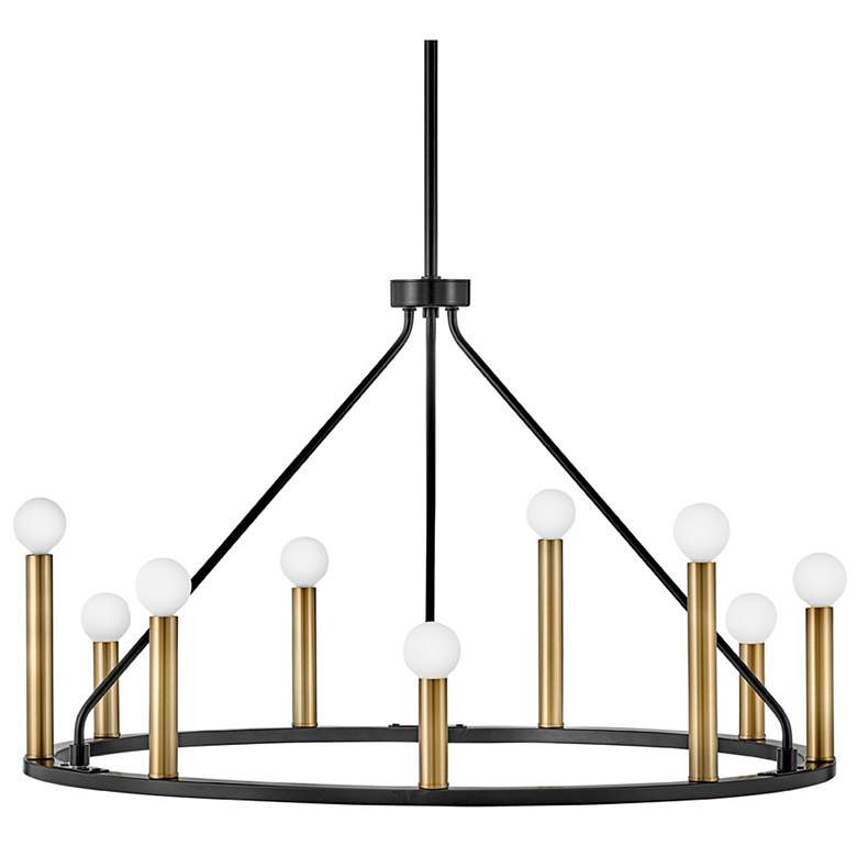 Image 5 Lark-Lazlo Chandelier-Medium Single Tier-Black-Lacquered Brass more views