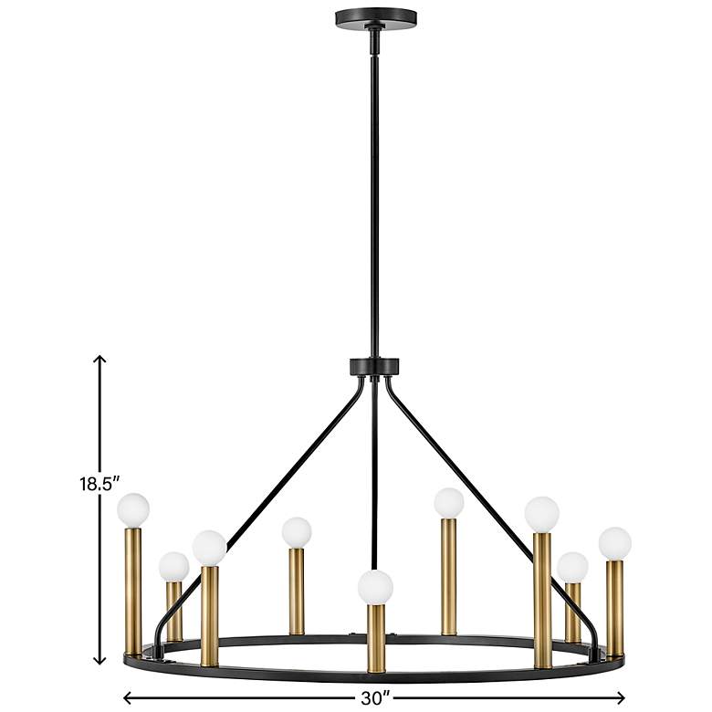 Image 7 Lark-Lazlo Chandelier-Medium Single Tier-Black-Lacquered Brass more views