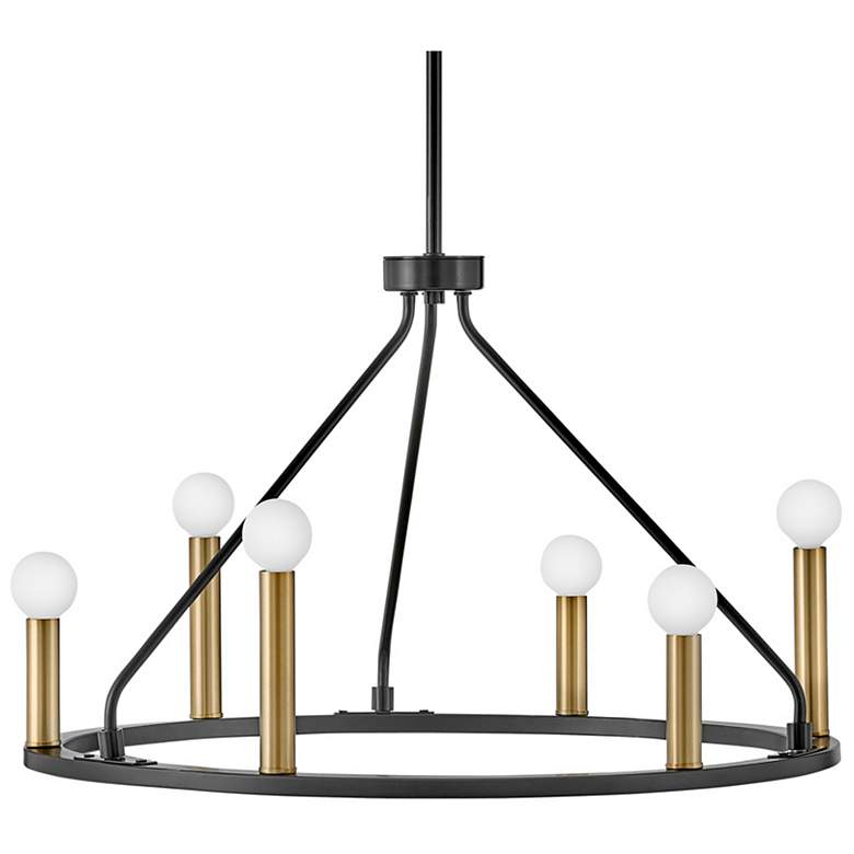 Image 3 Lark-Lazlo Chandelier-Small Single Tier-Black-Lacquered Brass more views