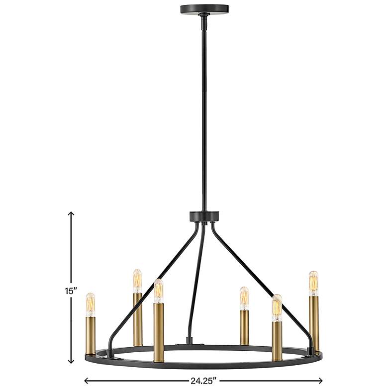 Image 7 Lark-Lazlo Chandelier-Small Single Tier-Black-Lacquered Brass more views