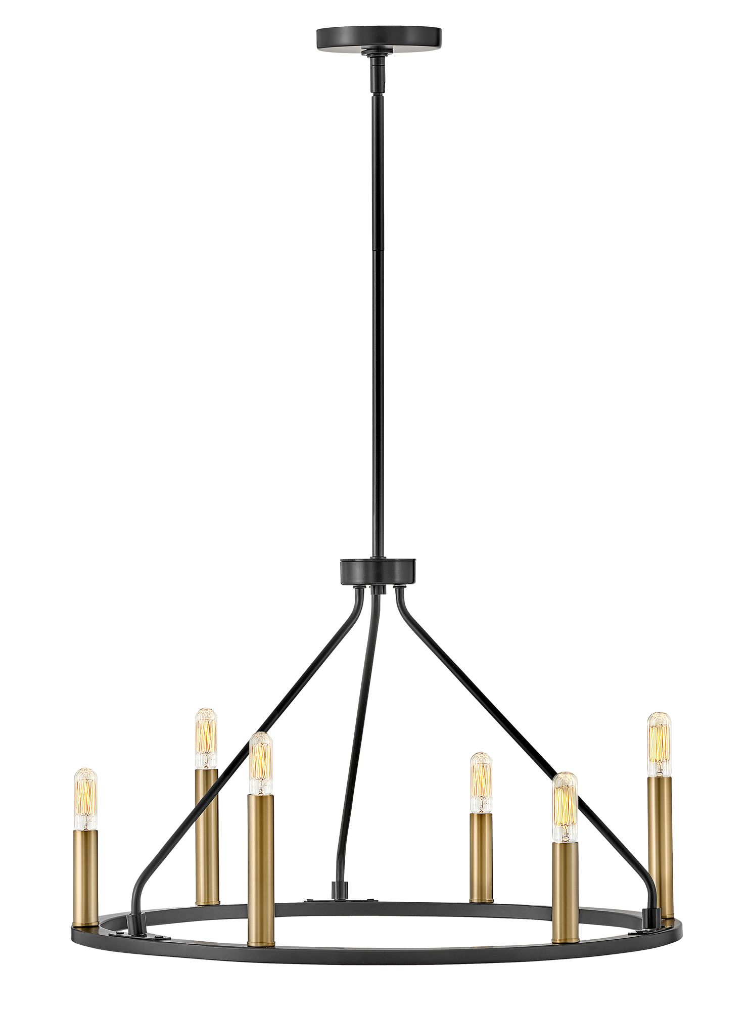 Image 2 Lark Lazlo Interior Medium Single Tier Chandelier 24.25" Black more views