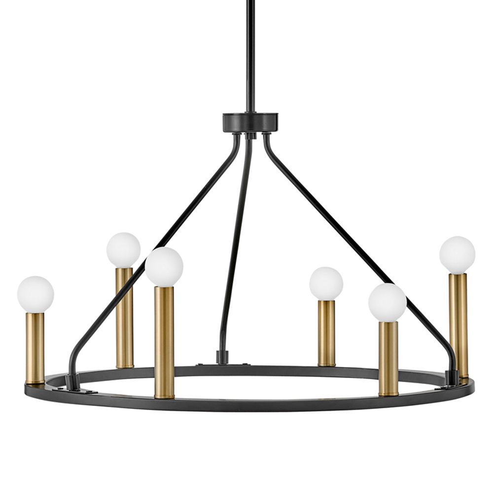 Image 3 Lark Lazlo Interior Medium Single Tier Chandelier 24.25" Black more views