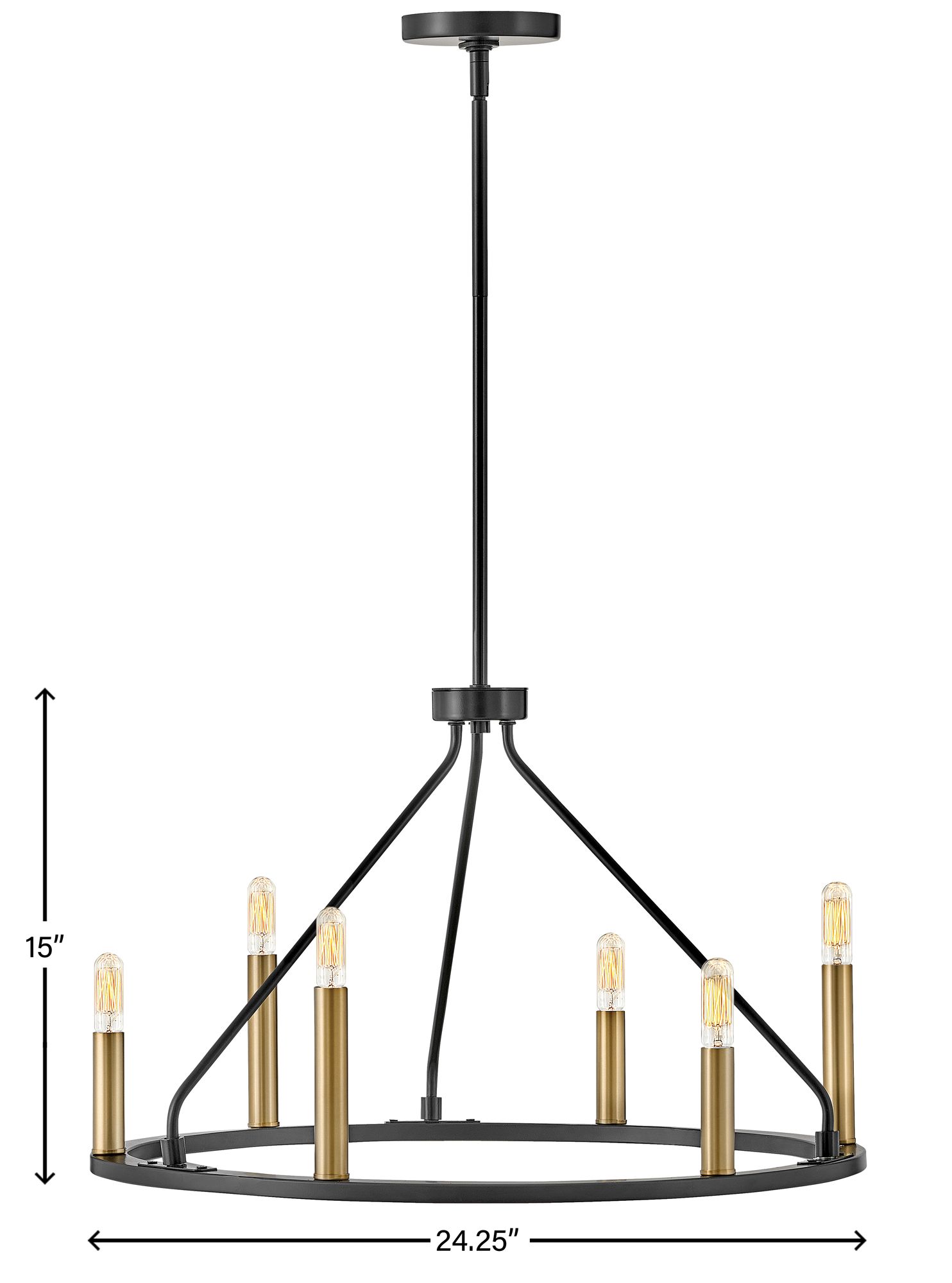 Image 7 Lark Lazlo Interior Medium Single Tier Chandelier 24.25" Black more views