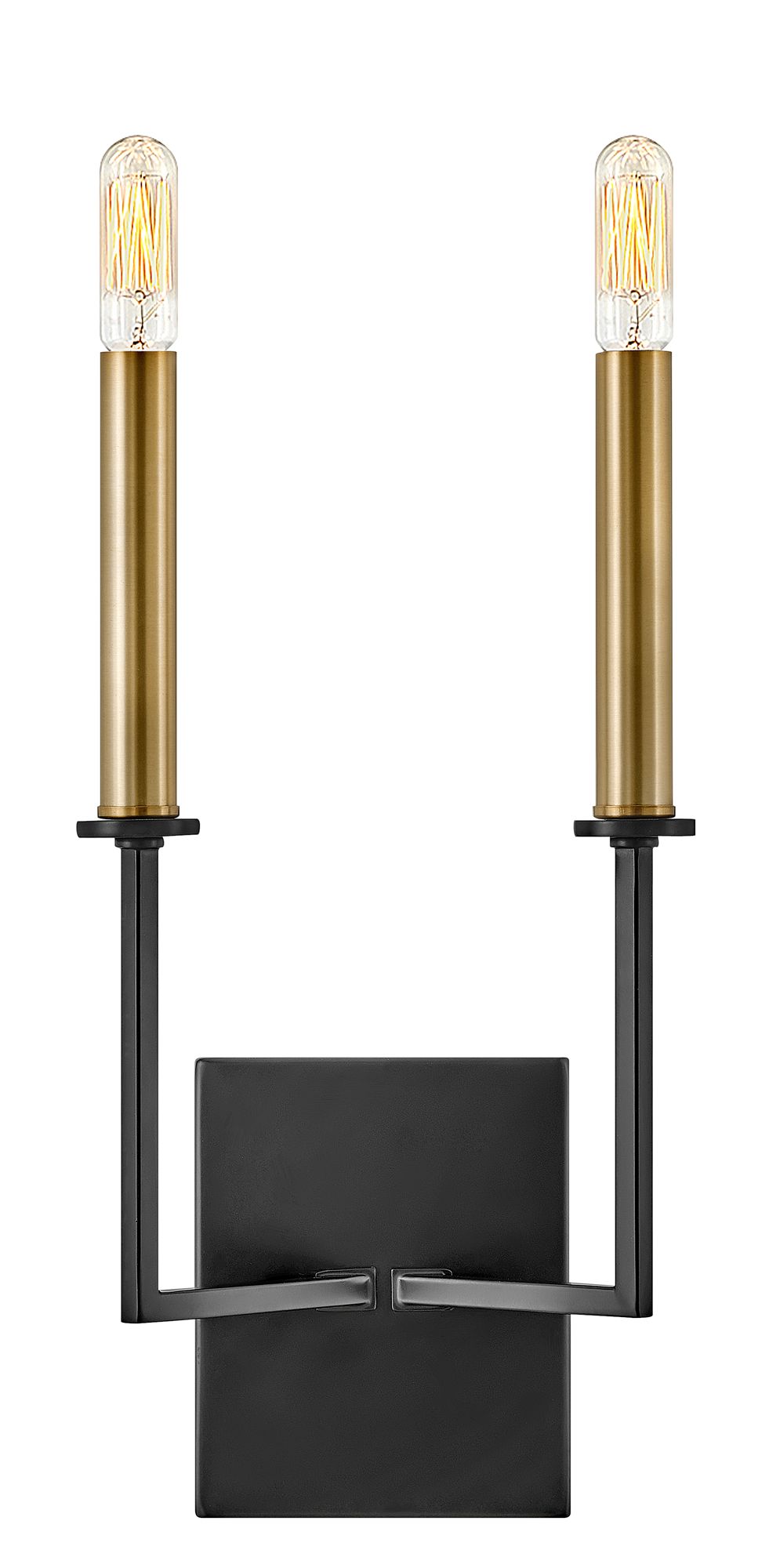 Image 2 Lark Lazlo Interior Medium Two Light Tall Sconce 15.25" Black more views