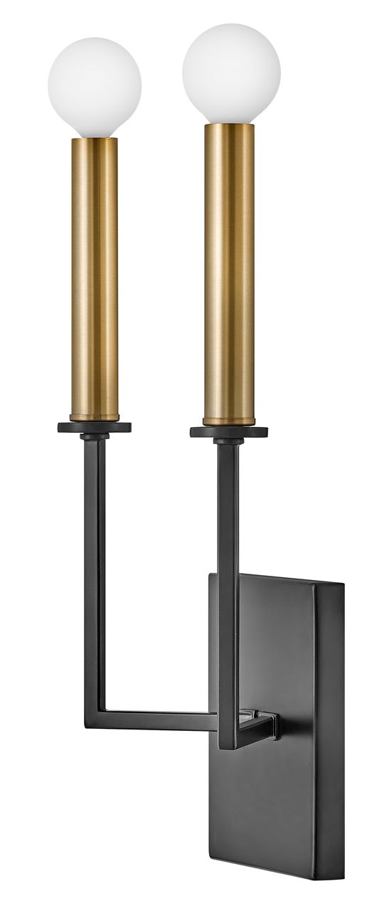 Image 3 Lark Lazlo Interior Medium Two Light Tall Sconce 15.25" Black more views