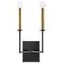 Lark-Lazlo Sconce-Two Light Tall Sconce-Black-Lacquered Brass