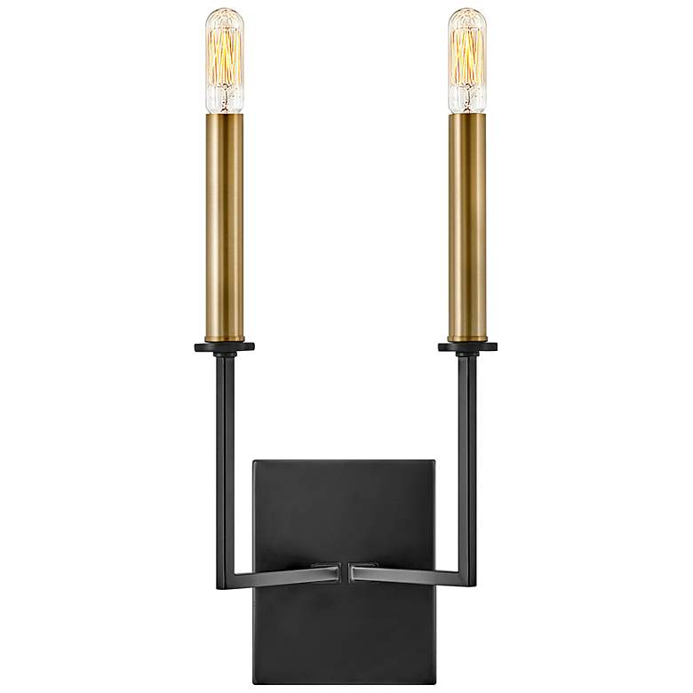 Image 2 Lark-Lazlo Sconce-Two Light Tall Sconce-Black-Lacquered Brass more views