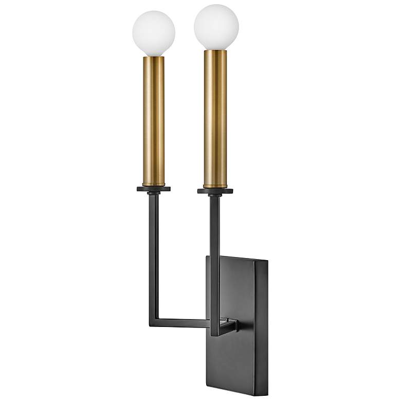Image 3 Lark-Lazlo Sconce-Two Light Tall Sconce-Black-Lacquered Brass more views