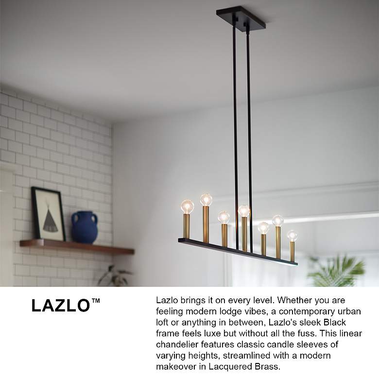 Image 7 Lark-Lazlo Sconce-Two Light Tall Sconce-Black-Lacquered Brass more views