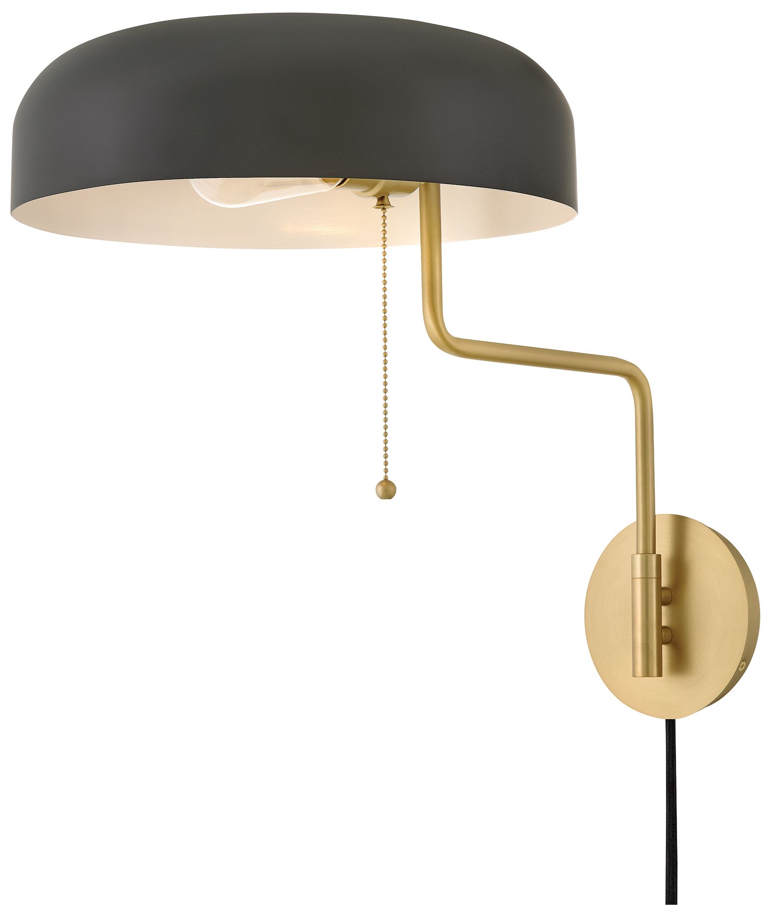 Lark Ledger Medium Swing Arm Single Light Sconce 14.75" Lacquered Brass