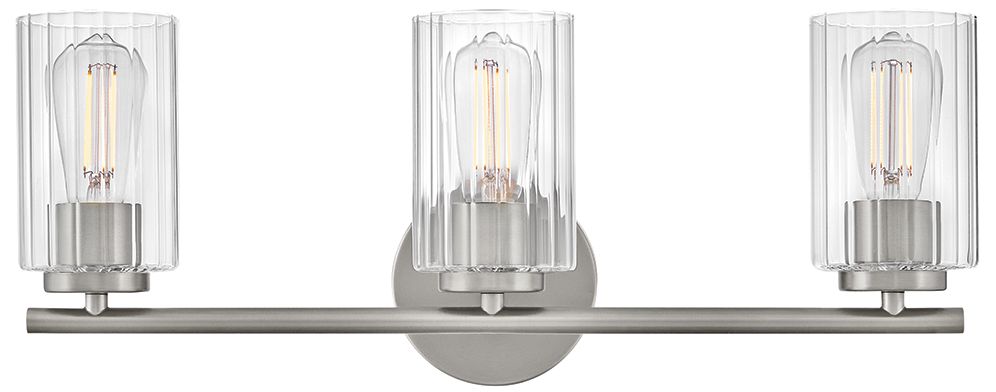 Lark Leta Bath Medium Three Light Vanity 22.75" Brushed Nickel