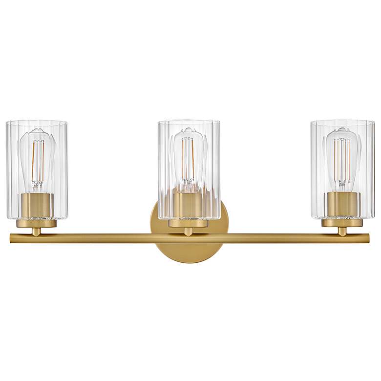 Image 2 Lark Leta Bath Medium Three Light Vanity 22.75" Lacquered Brass more views