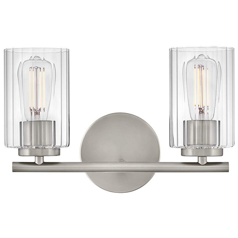 Image 1 Lark Leta Bath Small Two Light Vanity 13.75" Brushed Nickel