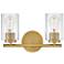 Lark Leta Bath Small Two Light Vanity 13.75" Lacquered Brass