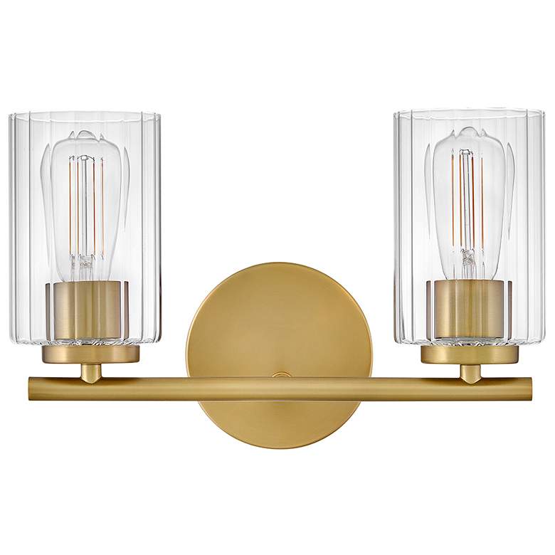 Image 2 Lark Leta Bath Small Two Light Vanity 13.75" Lacquered Brass more views