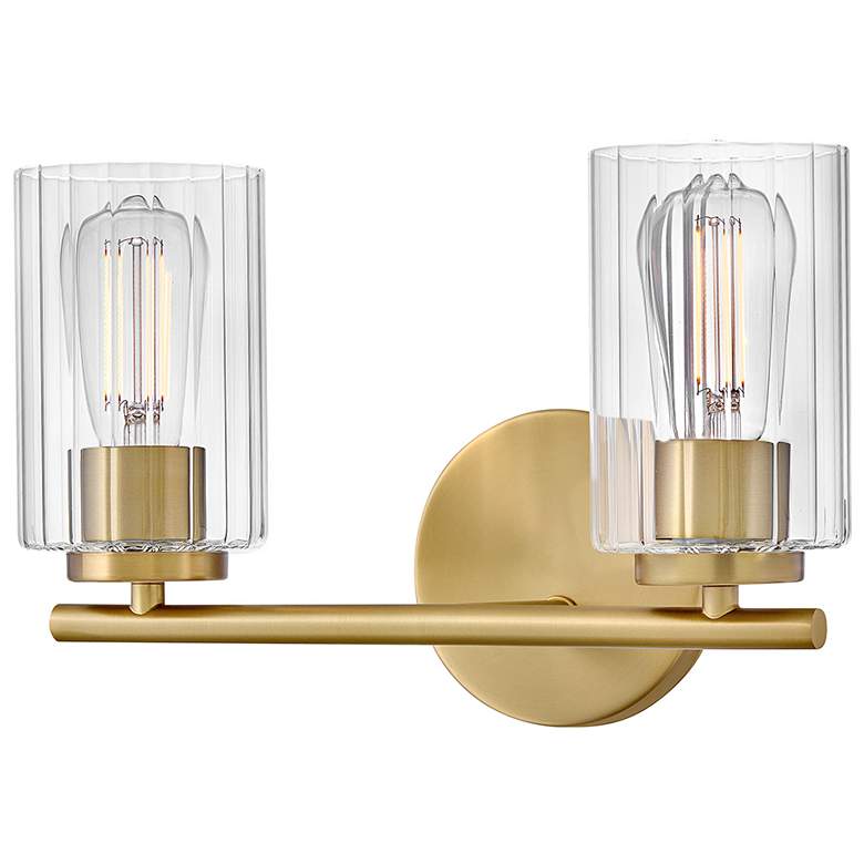 Image 5 Lark Leta Bath Small Two Light Vanity 13.75" Lacquered Brass more views