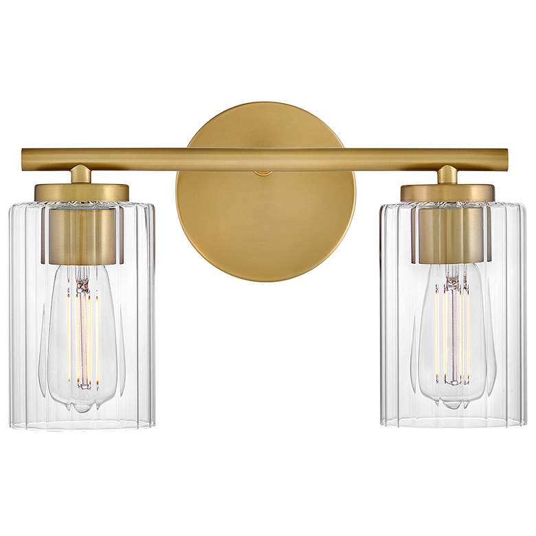 Image 6 Lark Leta Bath Small Two Light Vanity 13.75" Lacquered Brass more views