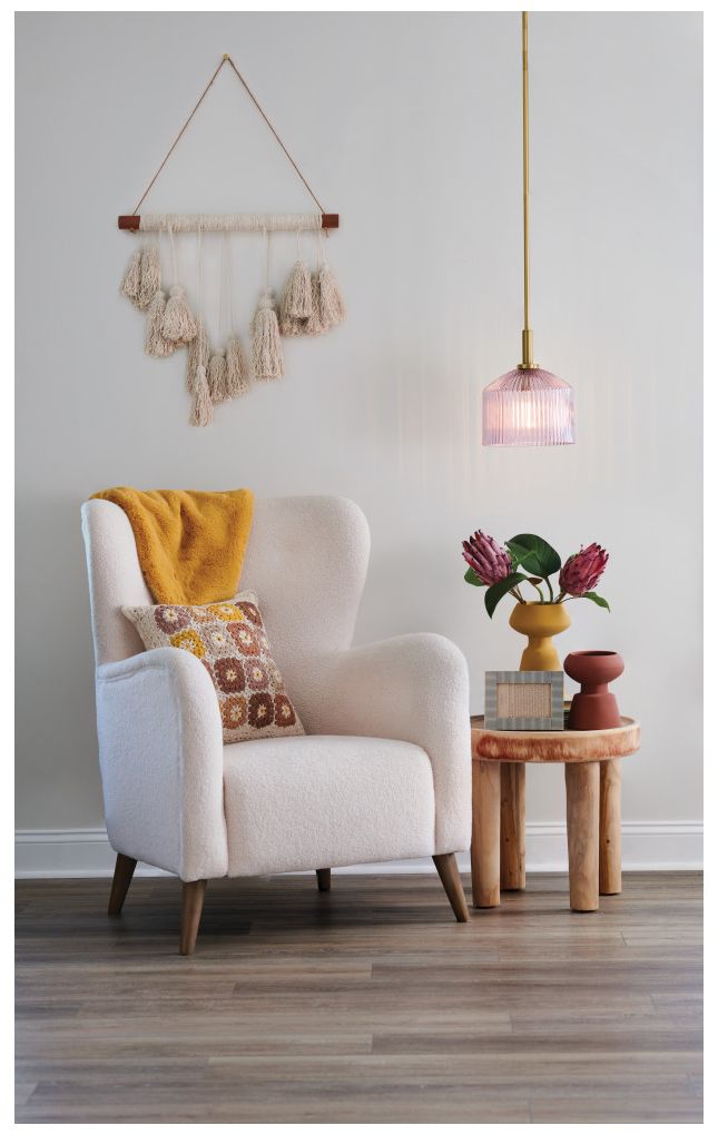 Lark Lisette Small Pendant 9" Lacquered Brass-Rose