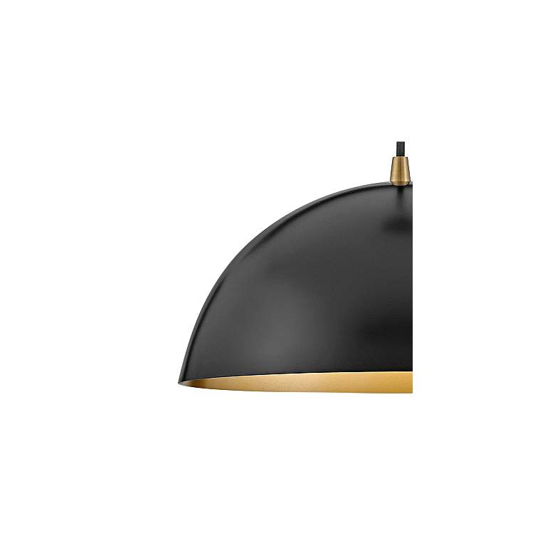 Image 2 Lark Lou 14" Wide Black Steel Dome-Shaped Pendant Light more views