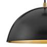 Lark Lou 14" Wide Black Steel Dome-Shaped Pendant Light