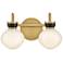 Lark Lucy 9 1/2" High Lacquered Brass 2-Light Wall Sconce