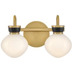 Lark Lucy 9 1/2" High Lacquered Brass 2-Light Wall Sconce