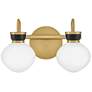 2_Lark Lucy 9 1/2" High Lacquered Brass 2-Light Wall Sconce more views