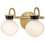 5_Lark Lucy 9 1/2" High Lacquered Brass 2-Light Wall Sconce more views