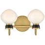 6_Lark Lucy 9 1/2" High Lacquered Brass 2-Light Wall Sconce more views
