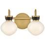 Thumbnail1 of Lark Lucy Bath Small Two Light Vanity 15.5" Lacquered Brass