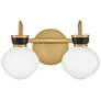 Thumbnail2 of Lark Lucy Bath Small Two Light Vanity 15.5" Lacquered Brass more views
