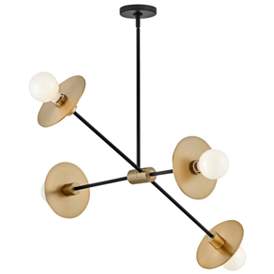 Image1 of Lark Lulu Chandelier Medium Convertible Mobile Single Tier Lacquered Brass