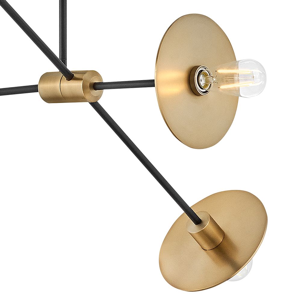 Image 7 Lark Lulu Chandelier Medium Convertible Mobile Single Tier Lacquered Brass more views