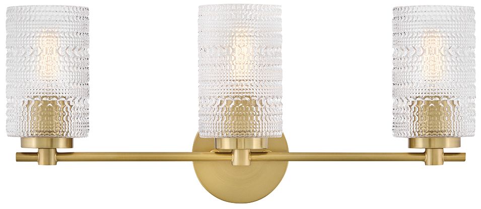 Lark Mabel Bath Medium Three Light Vanity 24.5" Lacquered Brass