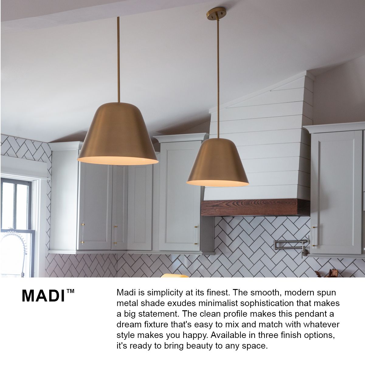 Lark Madi Interior Large Pendant 16" Lacquered Brass