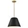 LARK MADI Large Pendant Lacquered Brass with Black accents