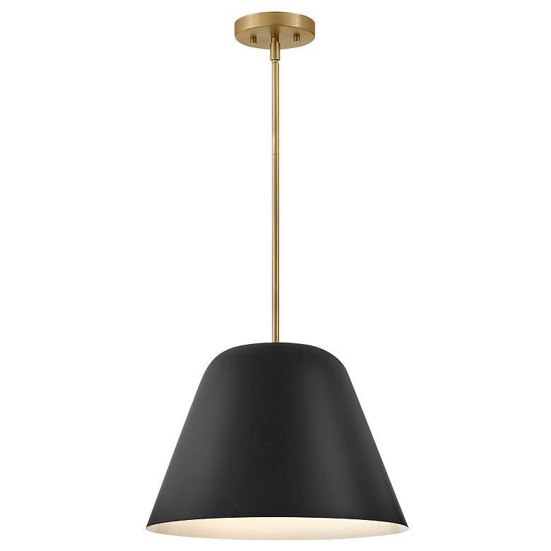 Image 1 LARK MADI Large Pendant Lacquered Brass with Black accents