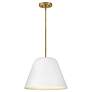 LARK MADI Large Pendant Lacquered Brass with White accents