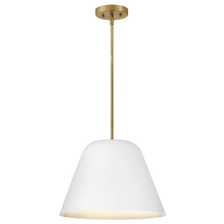 Image 1 LARK MADI Large Pendant Lacquered Brass with White accents