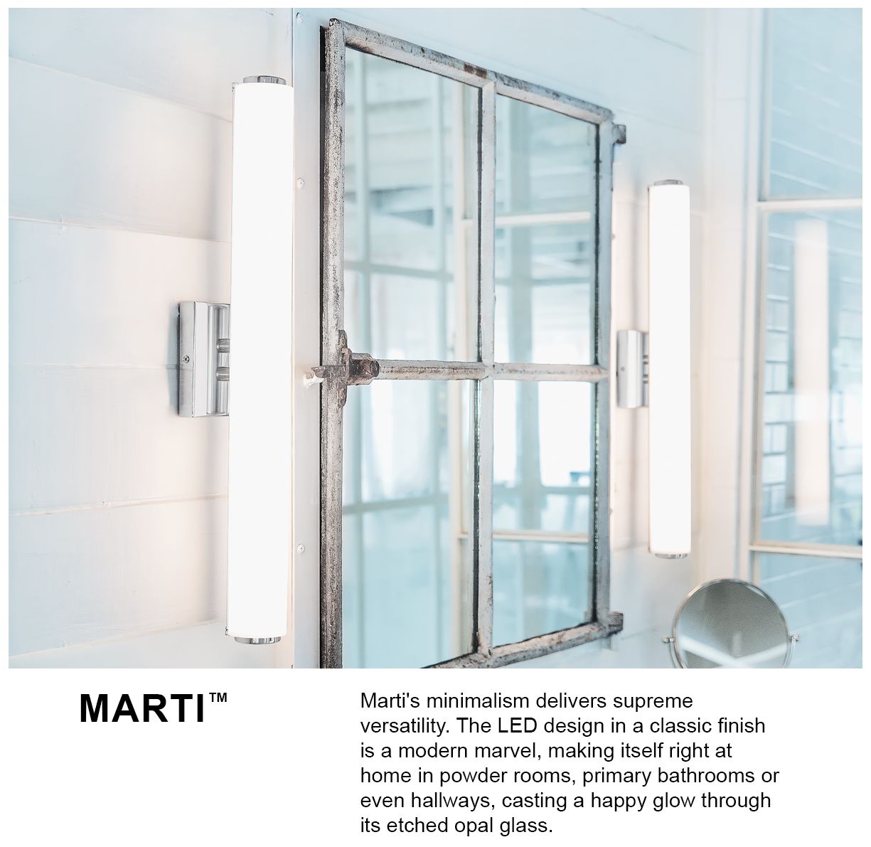 Lark Marti Bath Large Led Vanity Lacquered Brass