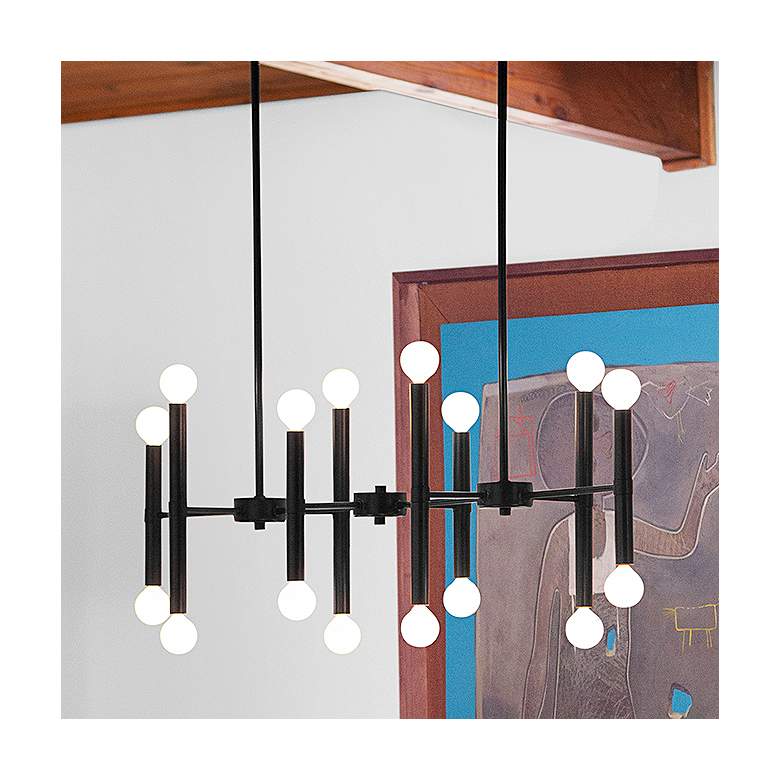 Image 2 Lark Millie 39" Wide Black 16-Light Linear Pendant