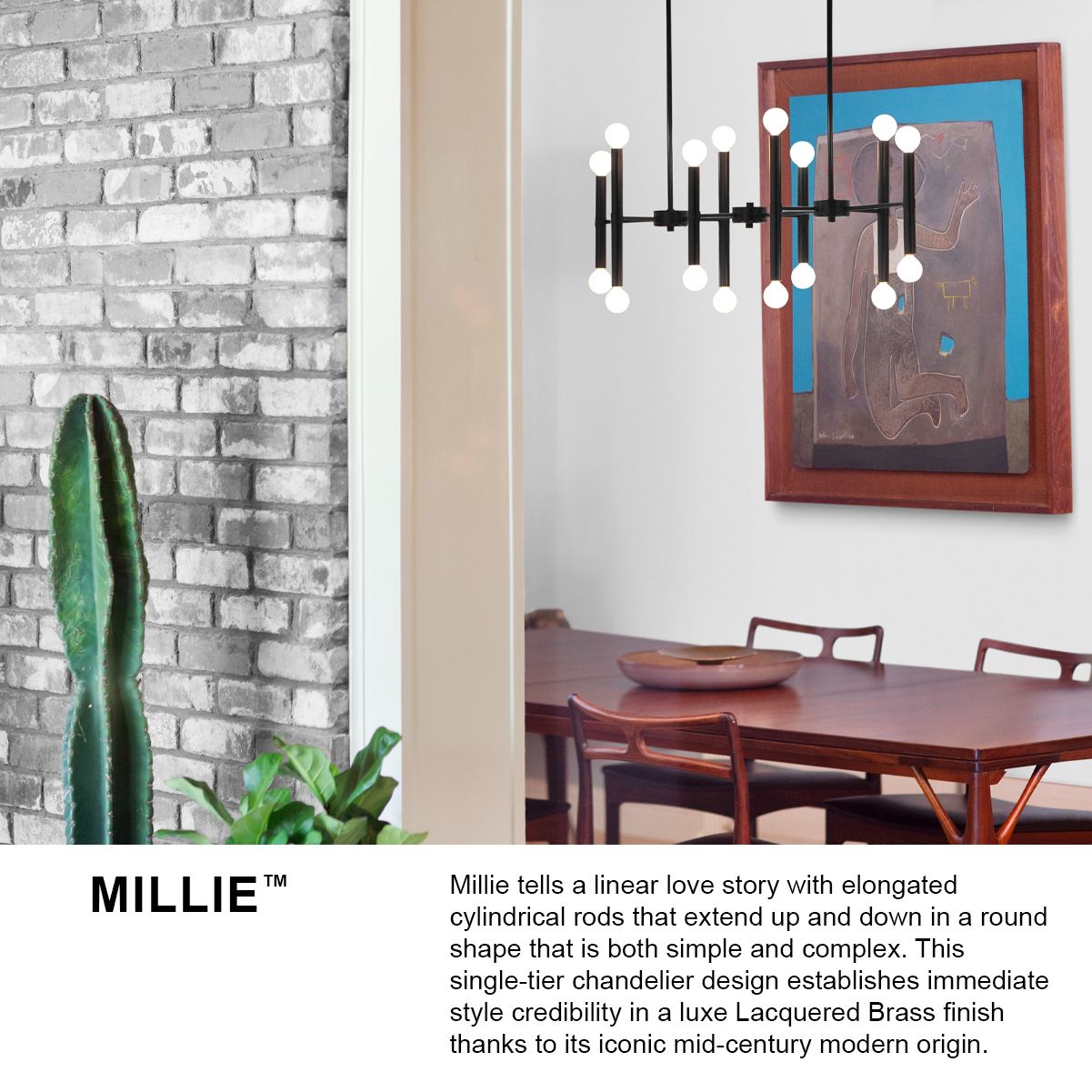 Lark Millie 39" Wide Black 16-Light Linear Pendant in scene