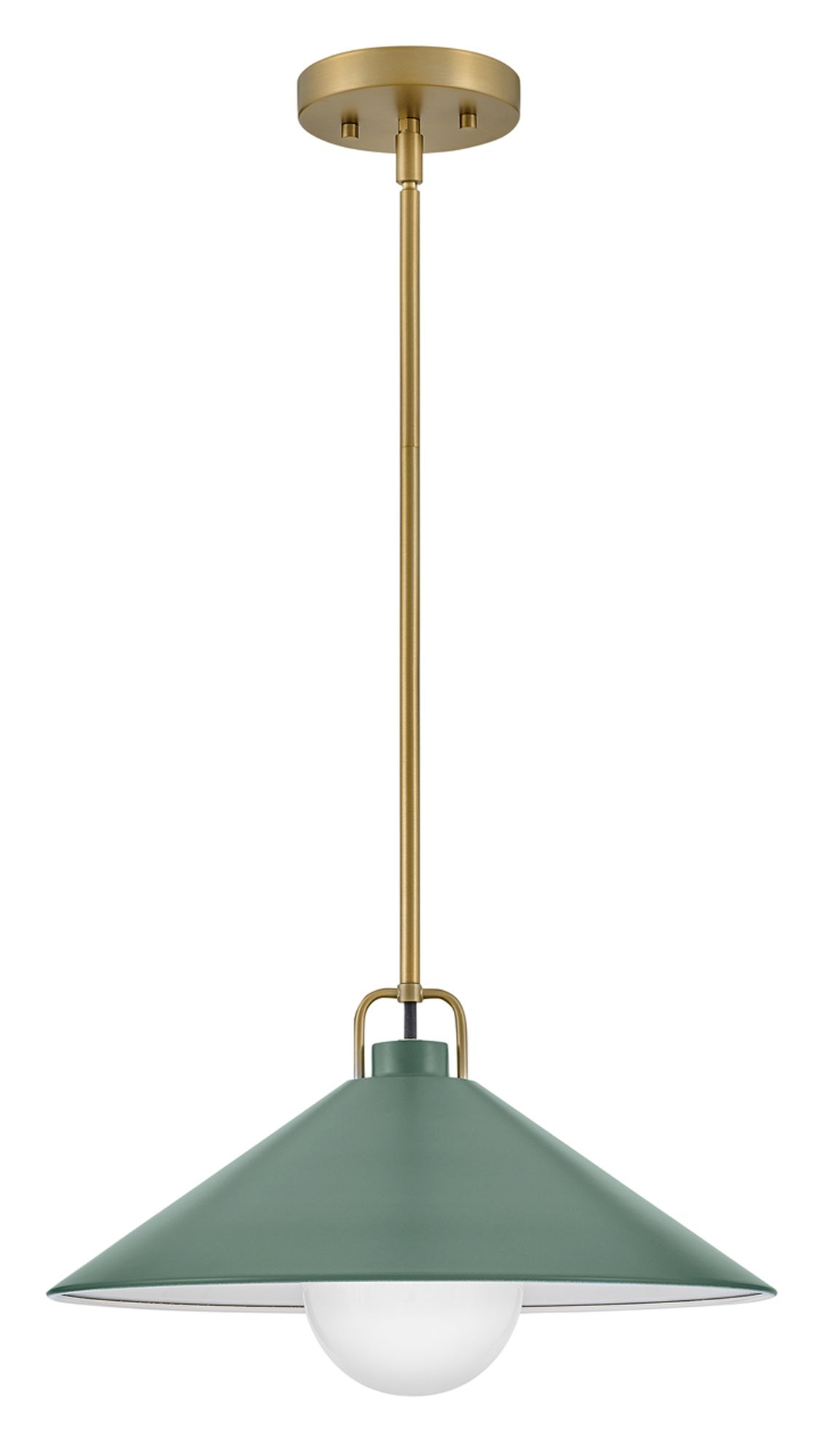 Image 3 Lark Milo Interior Large Pendant 16" Lacquered Brass/Sage Green more views