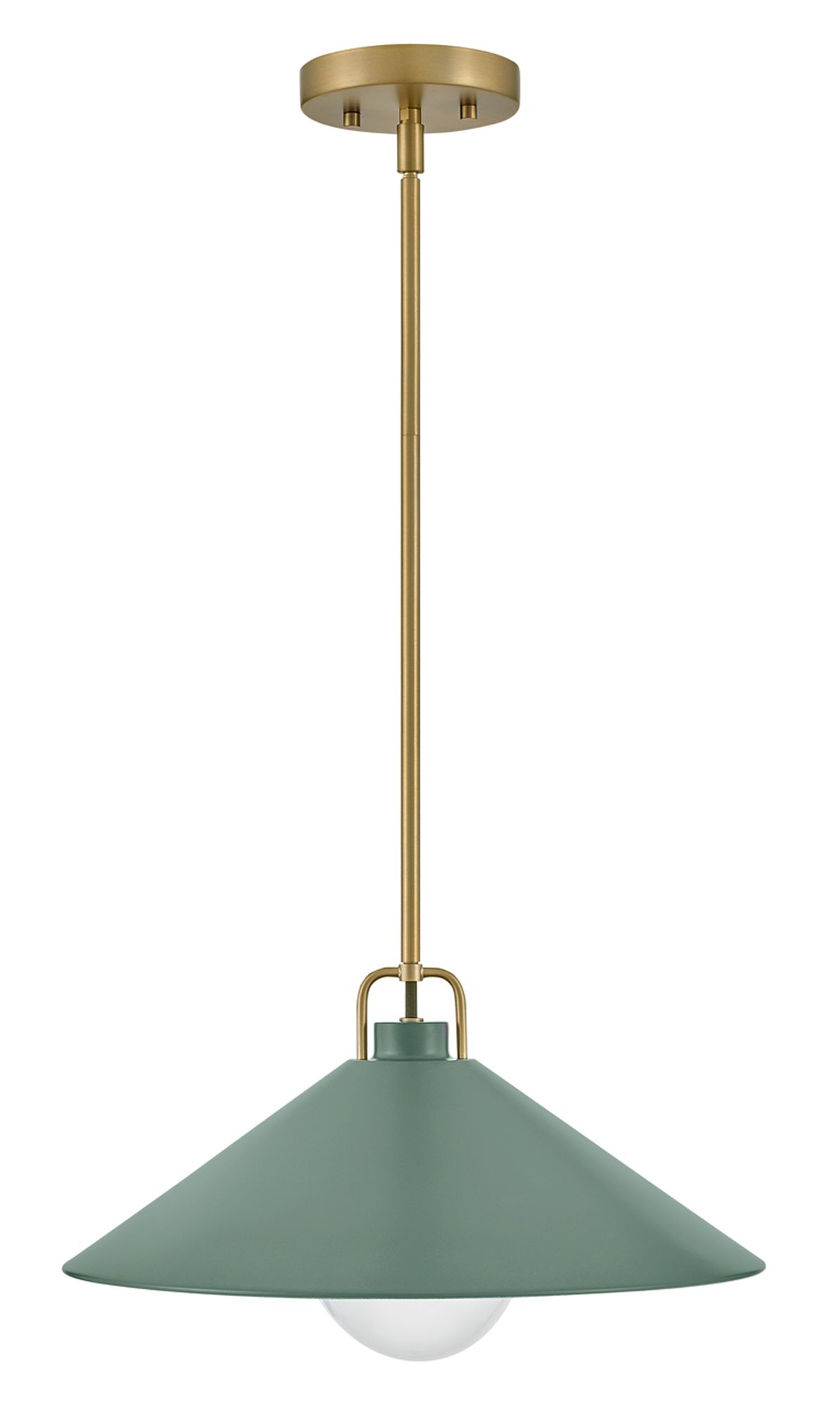 Lark Milo Interior Large Pendant 16" Lacquered Brass/Sage Green