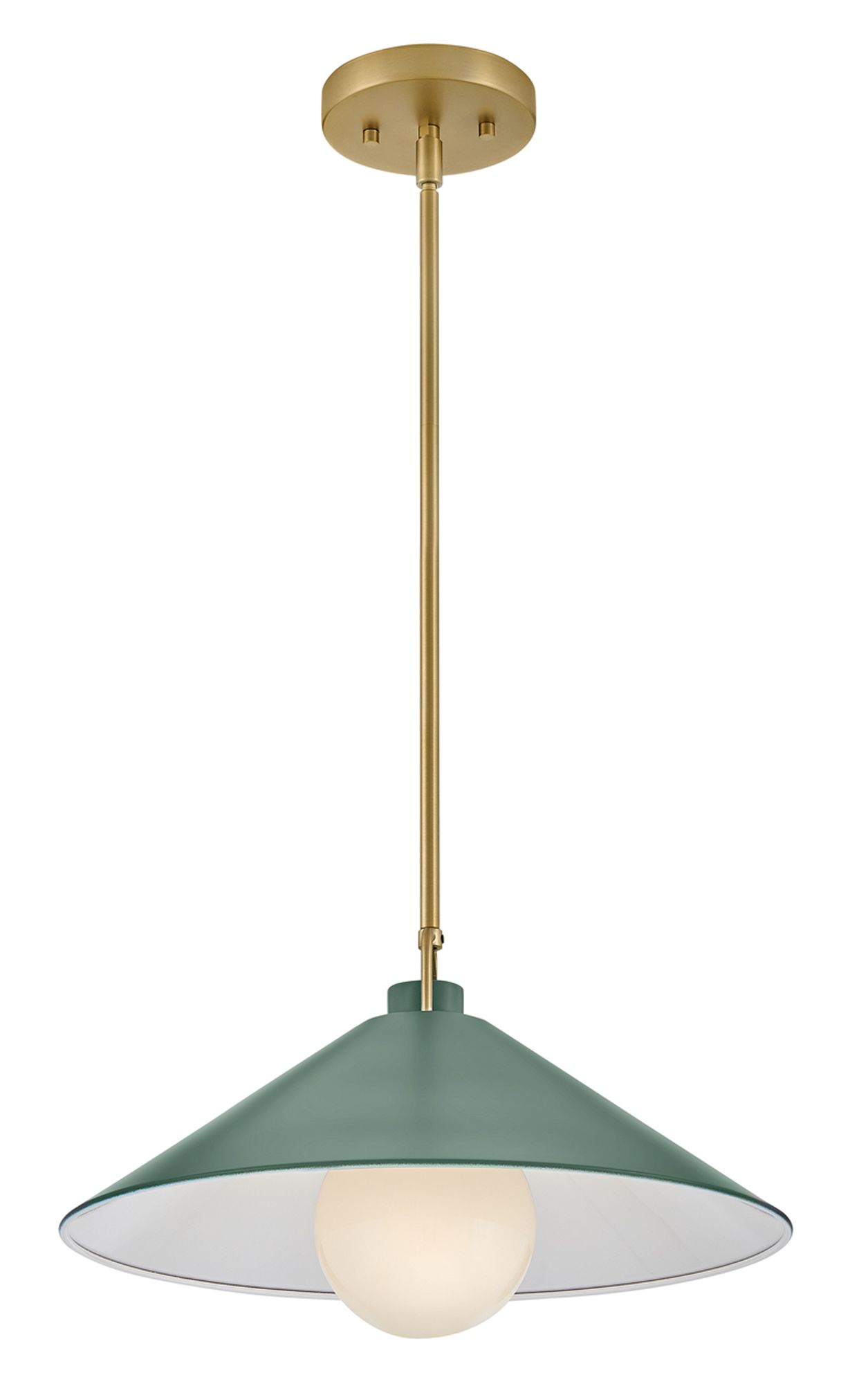 Image 4 Lark Milo Interior Large Pendant 16" Lacquered Brass/Sage Green more views