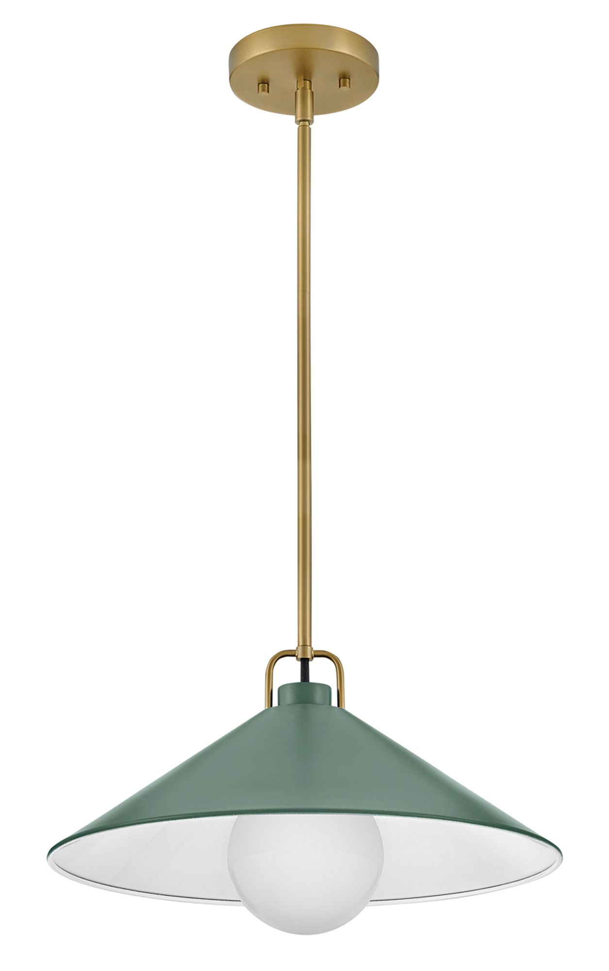 Image 5 Lark Milo Interior Large Pendant 16" Lacquered Brass/Sage Green more views